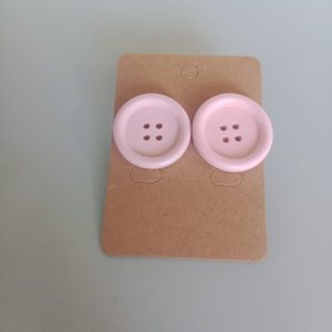 Pink button Earrings